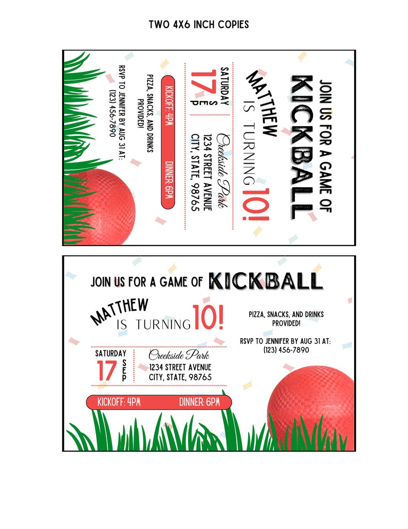 Kickball Party Invitation Kickball Party Kickball Etsy