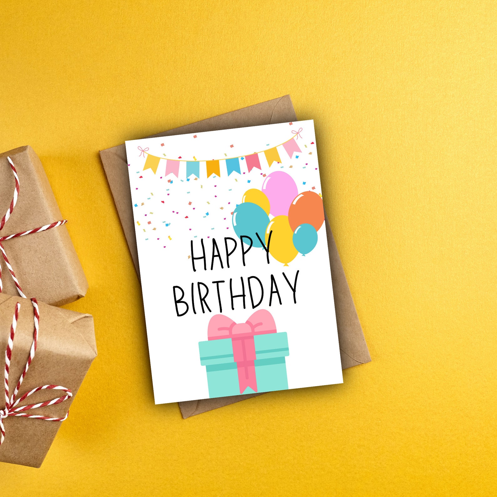Birthday Card Printable Happy Birthday Digital Card 5x7 Inch - Etsy