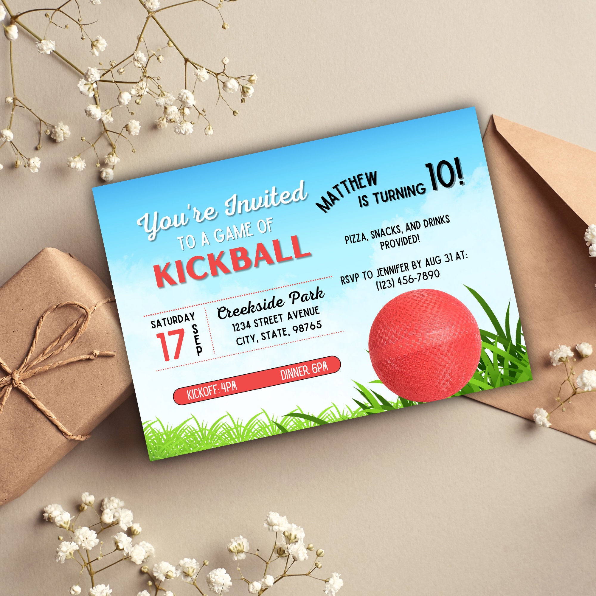 Kickball Party Invitation Kickball Party Kickball Etsy Australia