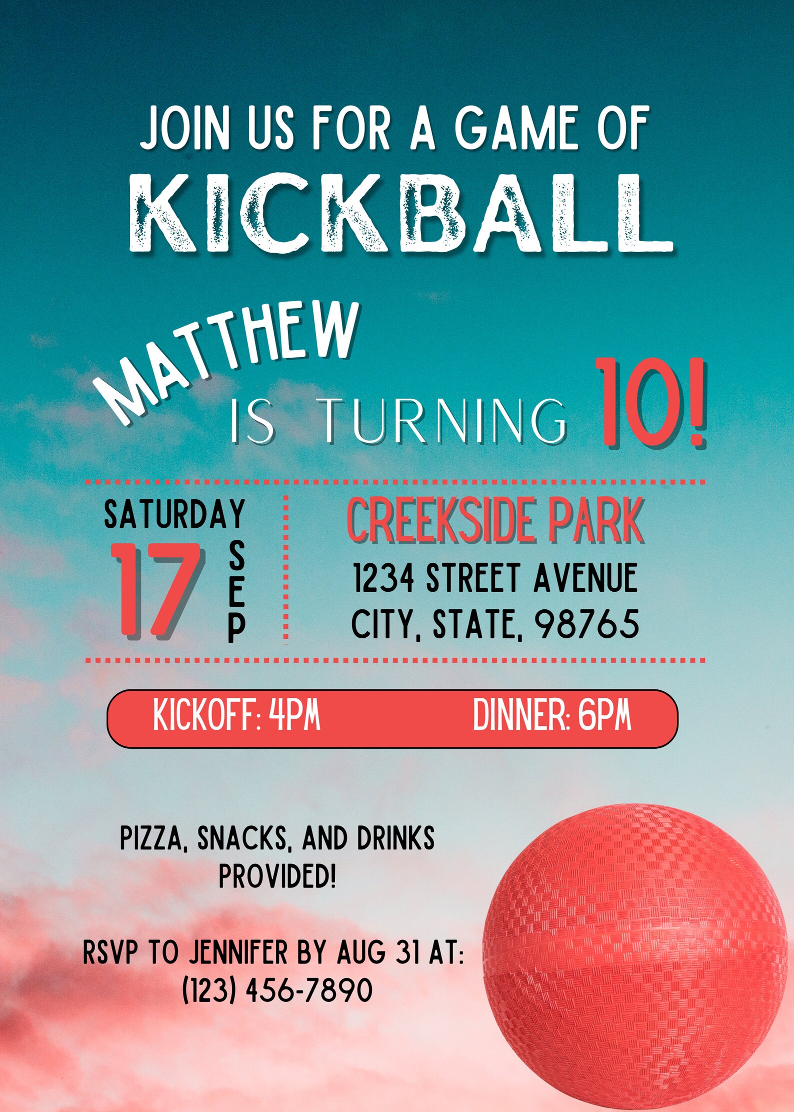 Kickball Party Invitation Kickball Party Kickball Invitation Digital