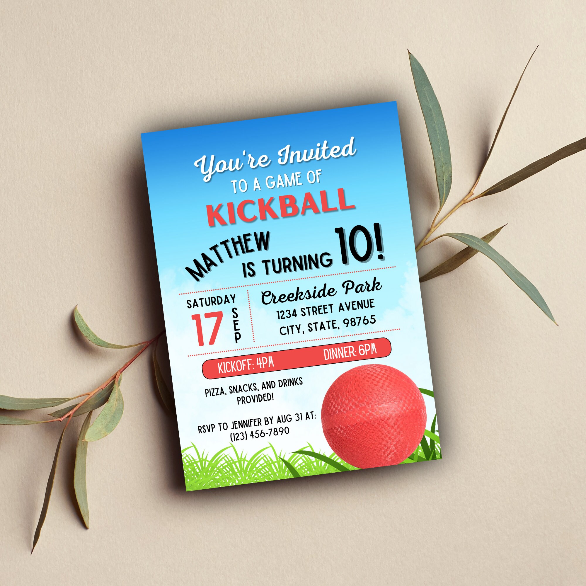 Kickball Party Invitation Kickball Party Kickball Etsy Australia
