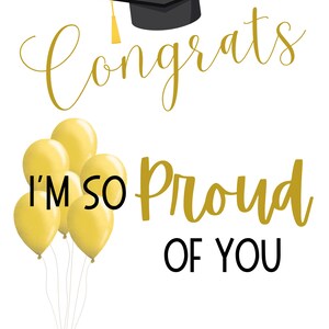 Graduation Card Congrats Grad Printable Template 5x7in - Etsy