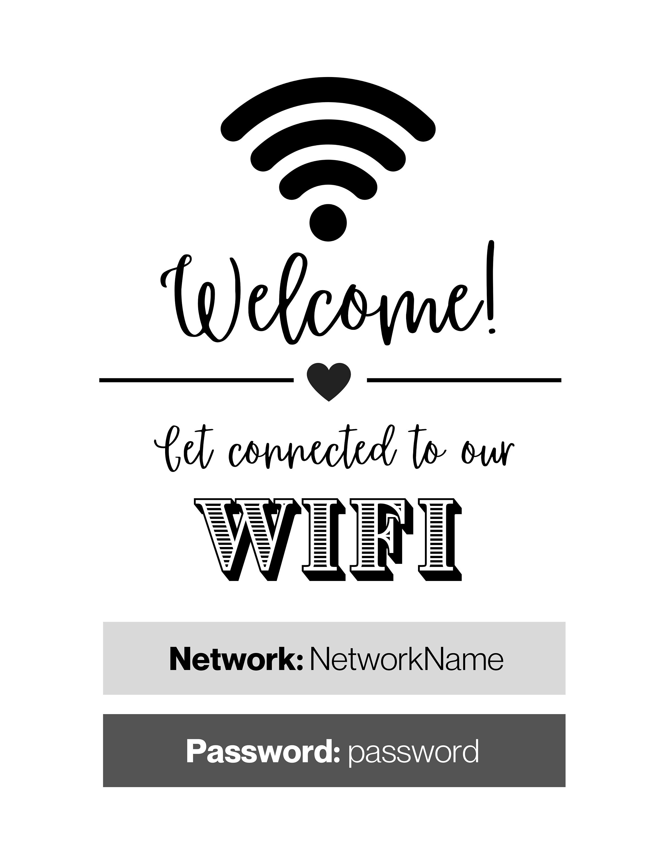 Wi Fi Password Sign Digital Download Wi-fi Password Sign Wi - Etsy