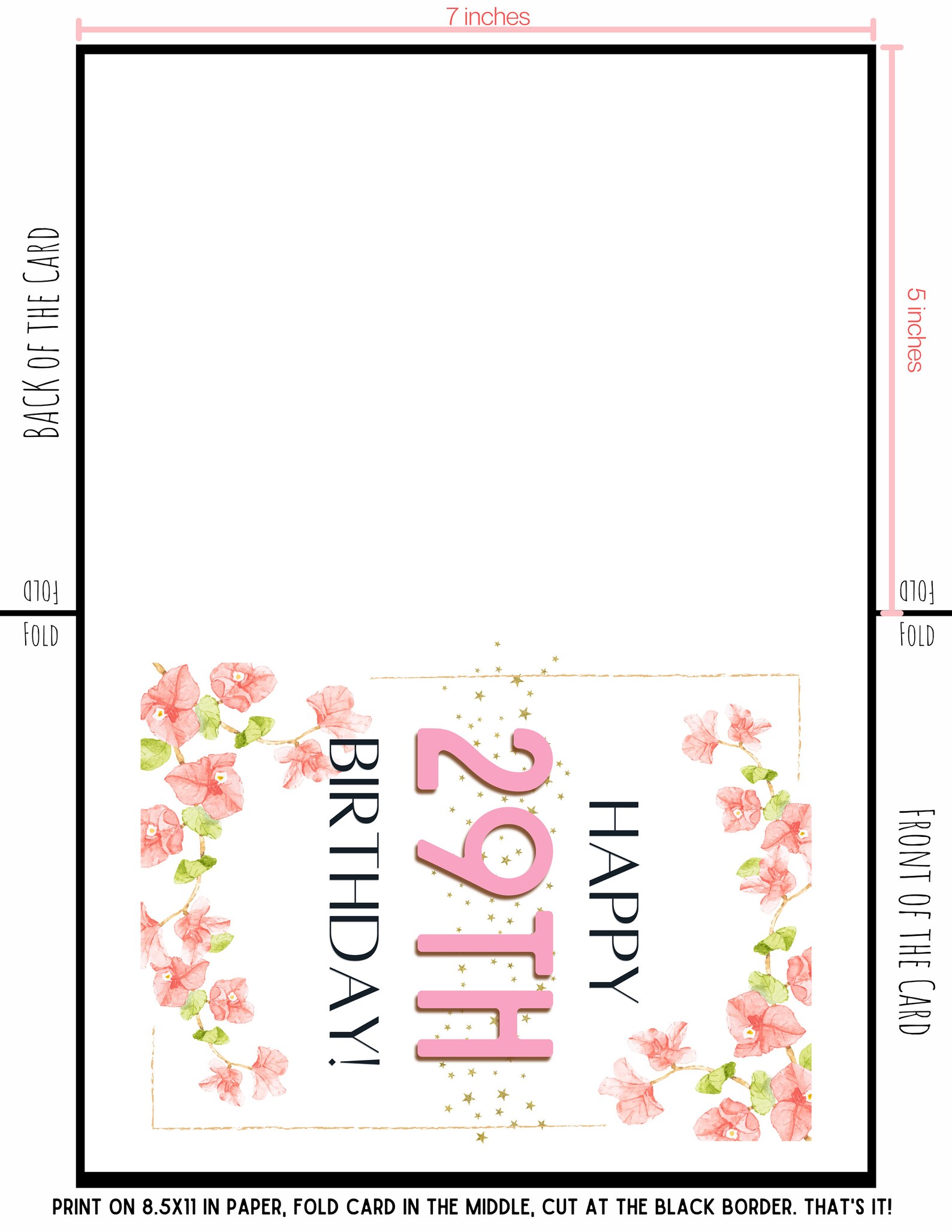 29th Birthday Card 29th Birthday DIGITAL DOWNLOAD 29th - Etsy