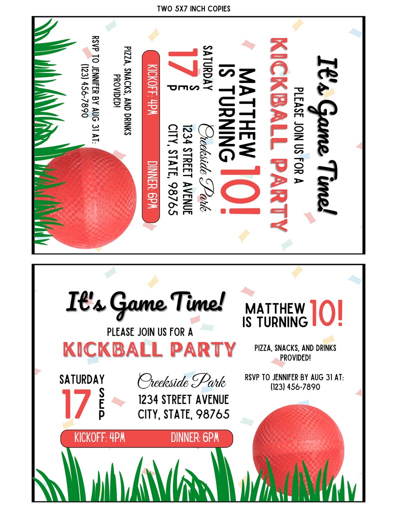 Kickball Party Invitation Kickball Party Kickball Etsy