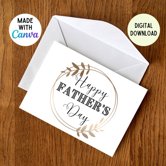 Father's Day Printable Foldable Card Template Fathers - Etsy