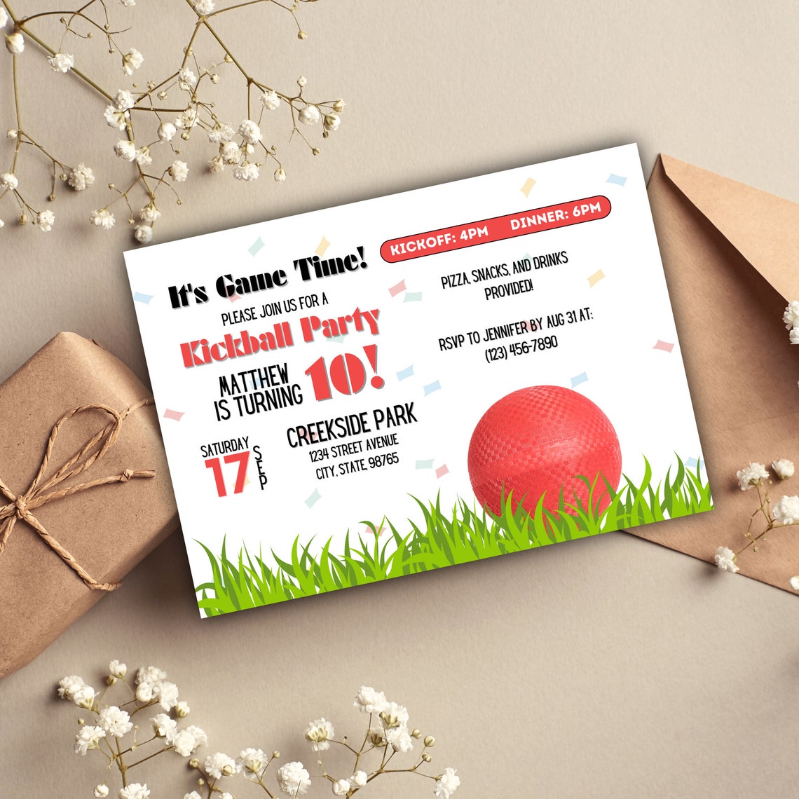 Kickball Party Invitation Kickball Birthday Invitation Kickball Birthday Kickball Party Digital