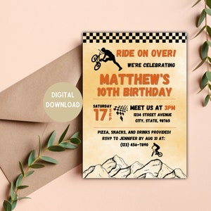 Invitation anniversaire BMX | Anniversaire BMX | Téléchargement numérique | Mx Bmx Police Bmx SV Bmx S Bmx Anniversaire | 5 x 7, 4 x 6 po. Options modifiables Bmx Bike Party