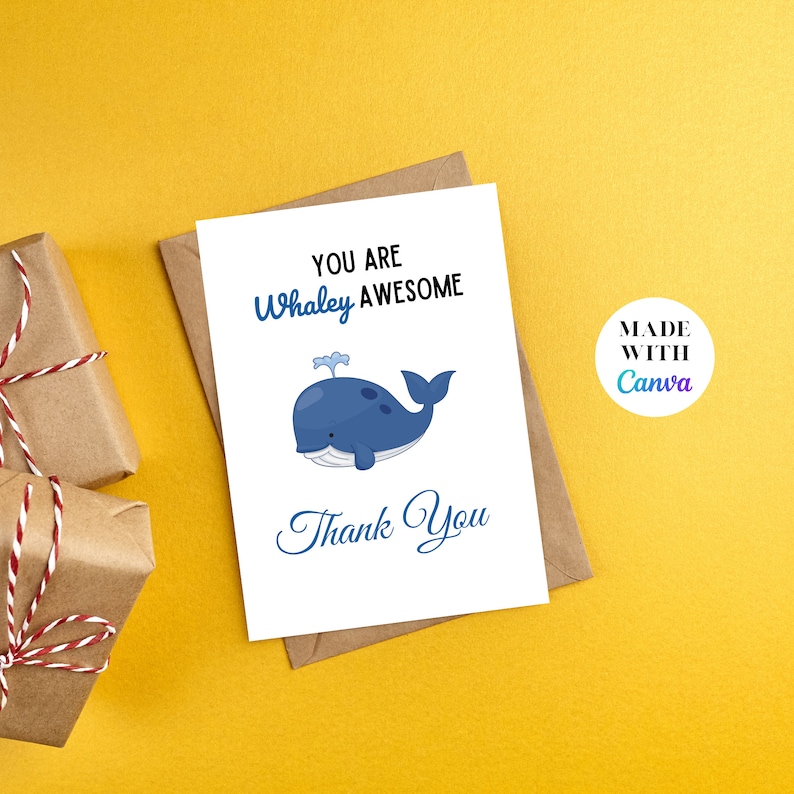 Thank You Card Printable Foldable Card Template 5x7 Inch - Etsy