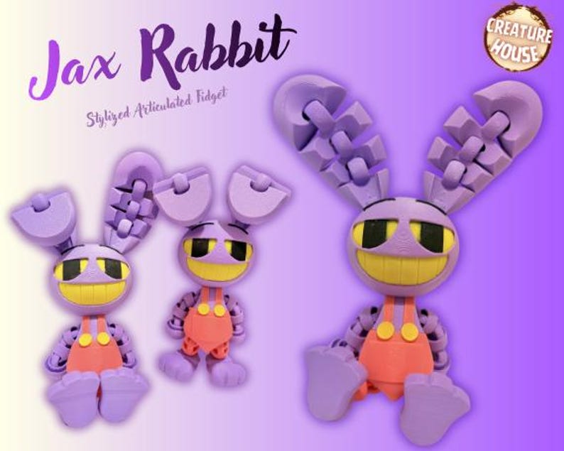 Cat Rabbit Maxjax Jax the Rabbit Flexi Articulated Stylized Fidget Figurine - Etsy