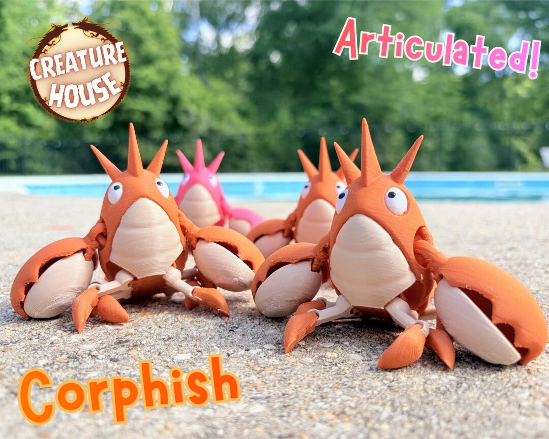 Corphish Pocket Monster Normal and Shiny Versions 3D Printed ...