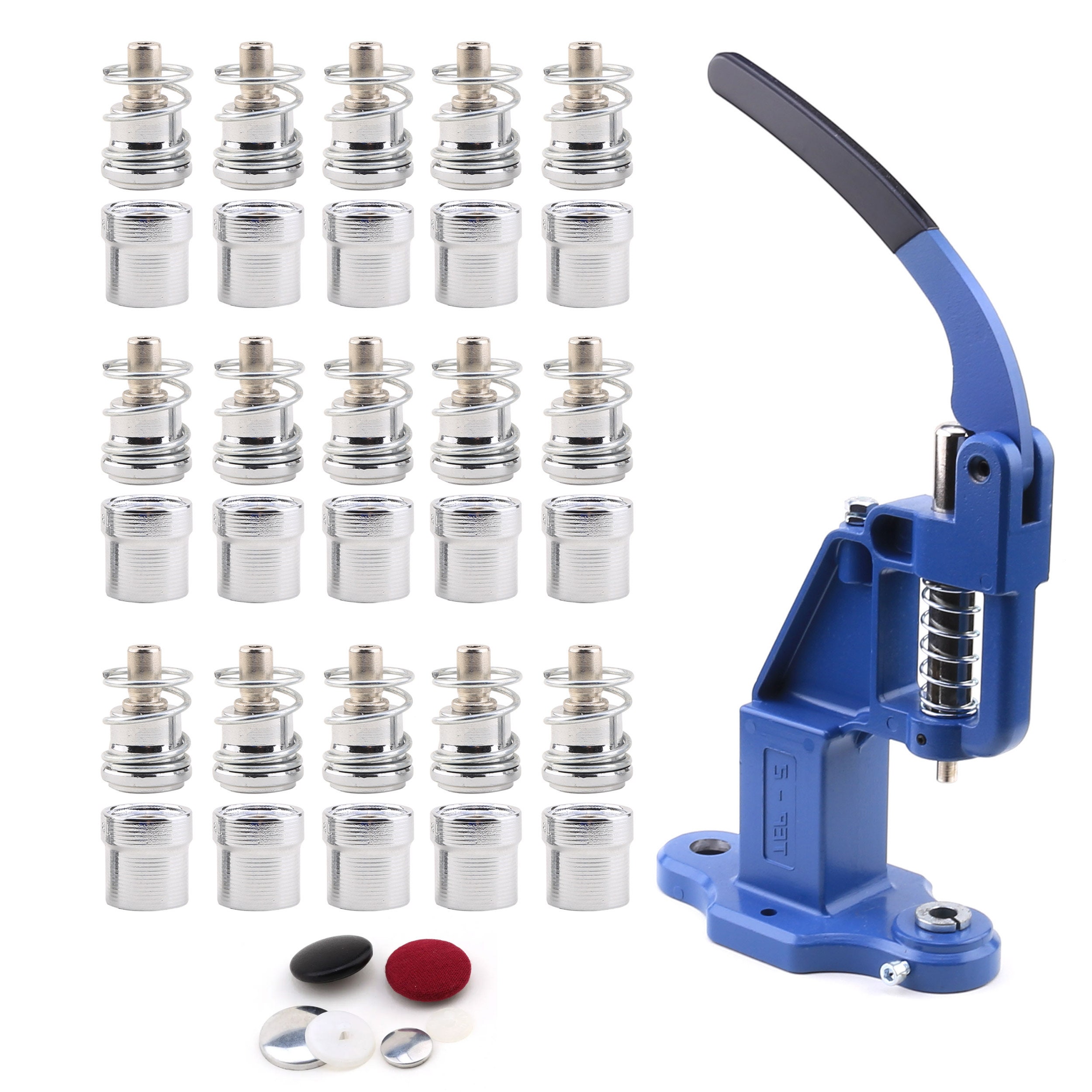 Fabric Cover Button Making Kit With Hand Press - LN18/20/22 Dies & 300 White Back Buttons