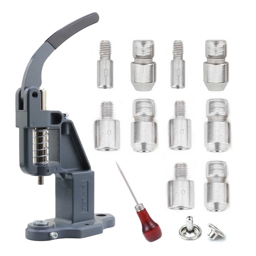 Double Cap Rivet Setting Press Machine All in One DIY Set Rivets, Rivet