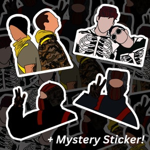Stickerpakketten Twenty One Pilots - 4 stickers + mysterieuze sticker
