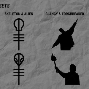 Twenty One Pilots - Conjuntos de cristal grabado de Skeleton, Alien/Clancy y Torchbearer (2) Clancy & Torchbearer