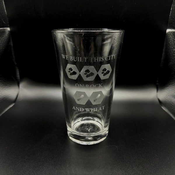 Etched Whiskey and Pint Glasses - Catan, Settlers of Catan