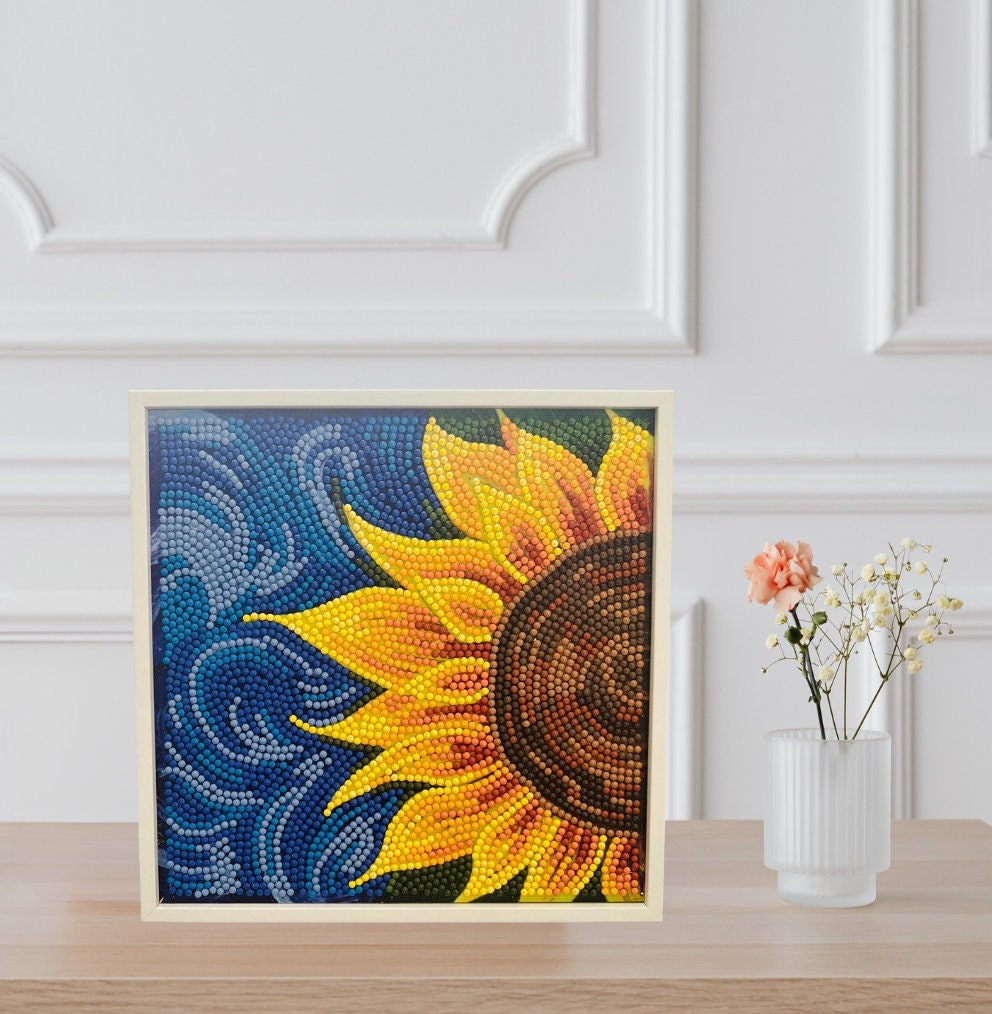 Sunflower Diamond Painting Kits for Adults - Art Beginner, 5D DIY Full Drill Dots Paintings with Diamonds Gem and Crafts Home Wall Decor