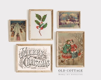 Vintage Ice Skating Gallery Wall Art Ice Skating Art Print Vintage Winter Gallery Wall Ice Skating Painting Vintage Christmas Art Prints