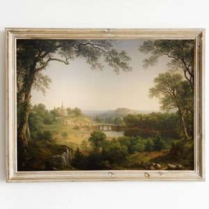 Church Painting Summer Vintage Christian Wall Art Vintage Christian Landscape Painting Christian Wall Art Print Vintage Church Painting Art
