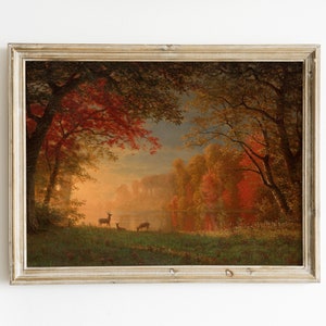 Autumn Landscape Painting | Autumn Trees Art | Fall Season Vintage Art | Fall Landscape Painting | Vintage Autumn Art | Vintage Autumn