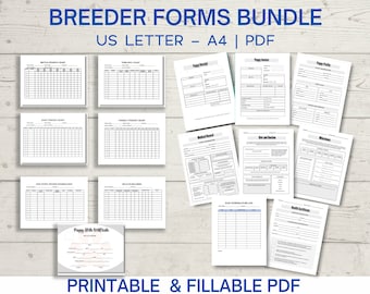 Breeder Forms Bundle, Whelping records and puppy pack included, Instant Download PDF fillable printable