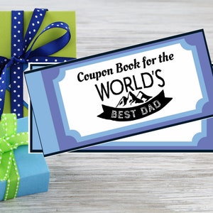 Fathers day coupon book, dad  coupons,  dad gift from kids