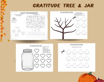 Gratitude tree craft printable, gratitude tree, gratitude jar, thankful tree, thanksgiving crafts printable