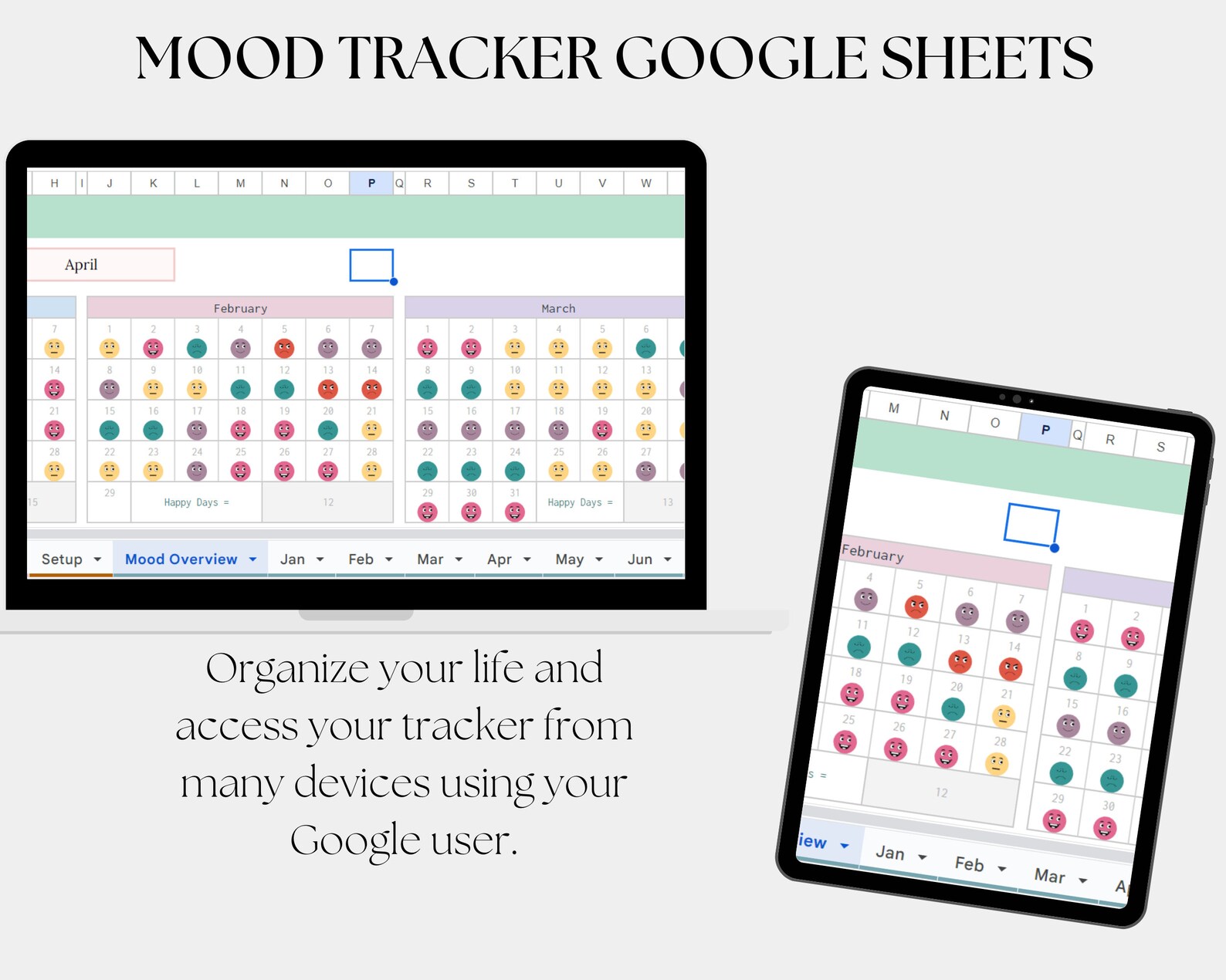 Digital Mood Tracker Google Sheets, Yearly Mood Tracker - Etsy