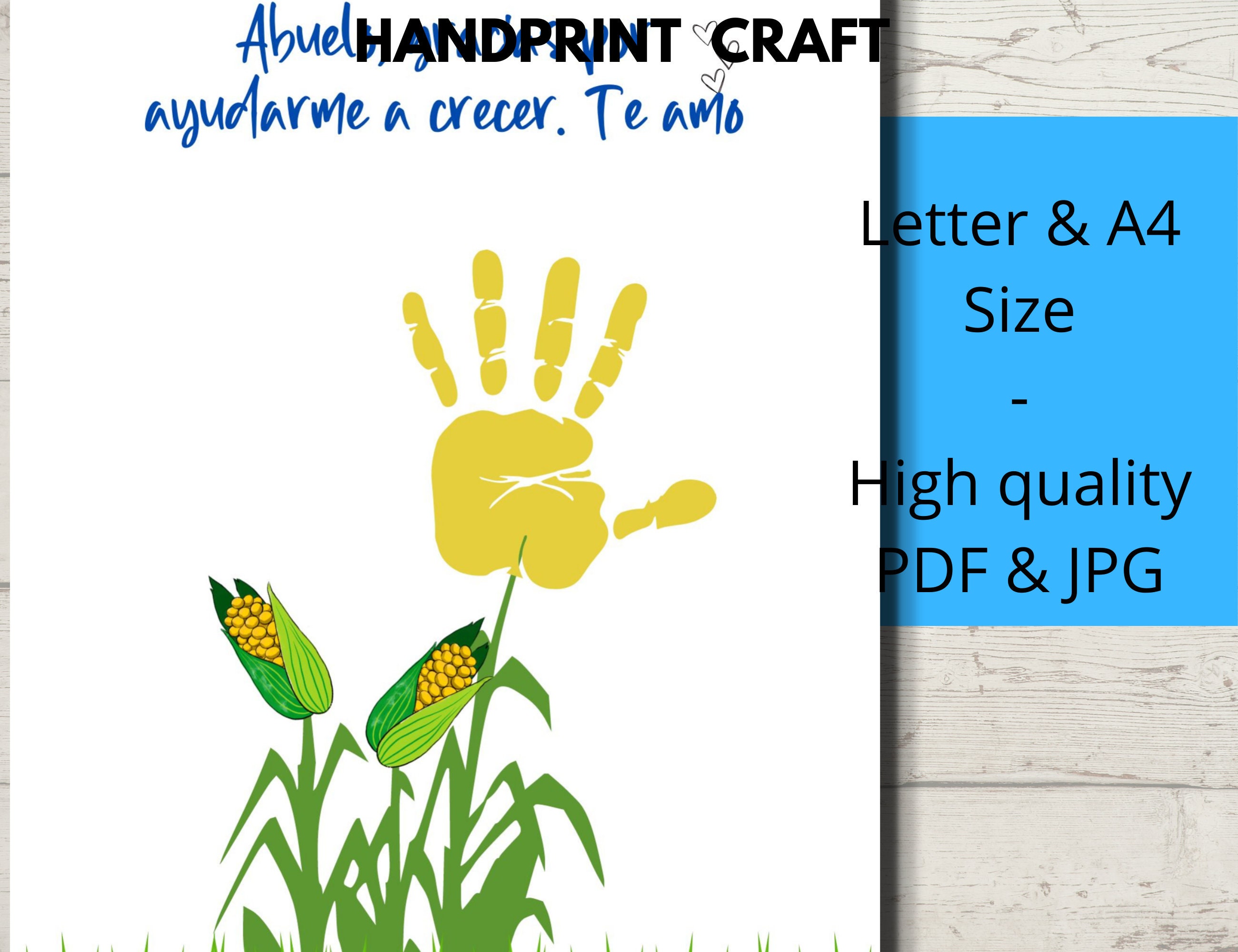 Abuelo Handprint Art, Gift for Abuelo in Spanish, Thank You Grandpa ...