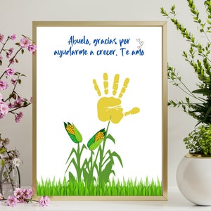 El abuelo mas dulce  arte de huella de mano, regalo para abuelo en espanol, manualidad para dia del padre o dia de los abuelos