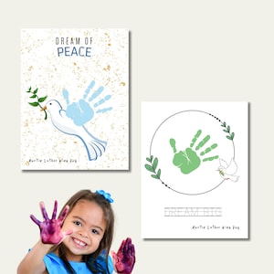 Impressão da mão de MLK, artesanato infantil de MLK, artesanato sobre história negra, lembrança para impressão do Dia de Martin Luther King, atividade artística de impressão da mão de MLK para crianças