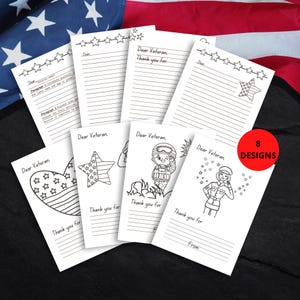 Carta de agradecimiento para colorear del Día de los Veteranos, manualidad de agradecimiento para veteranos, tarjeta de agradecimiento para veteranos, decoración patriótica, arte imprimible, descarga instantánea