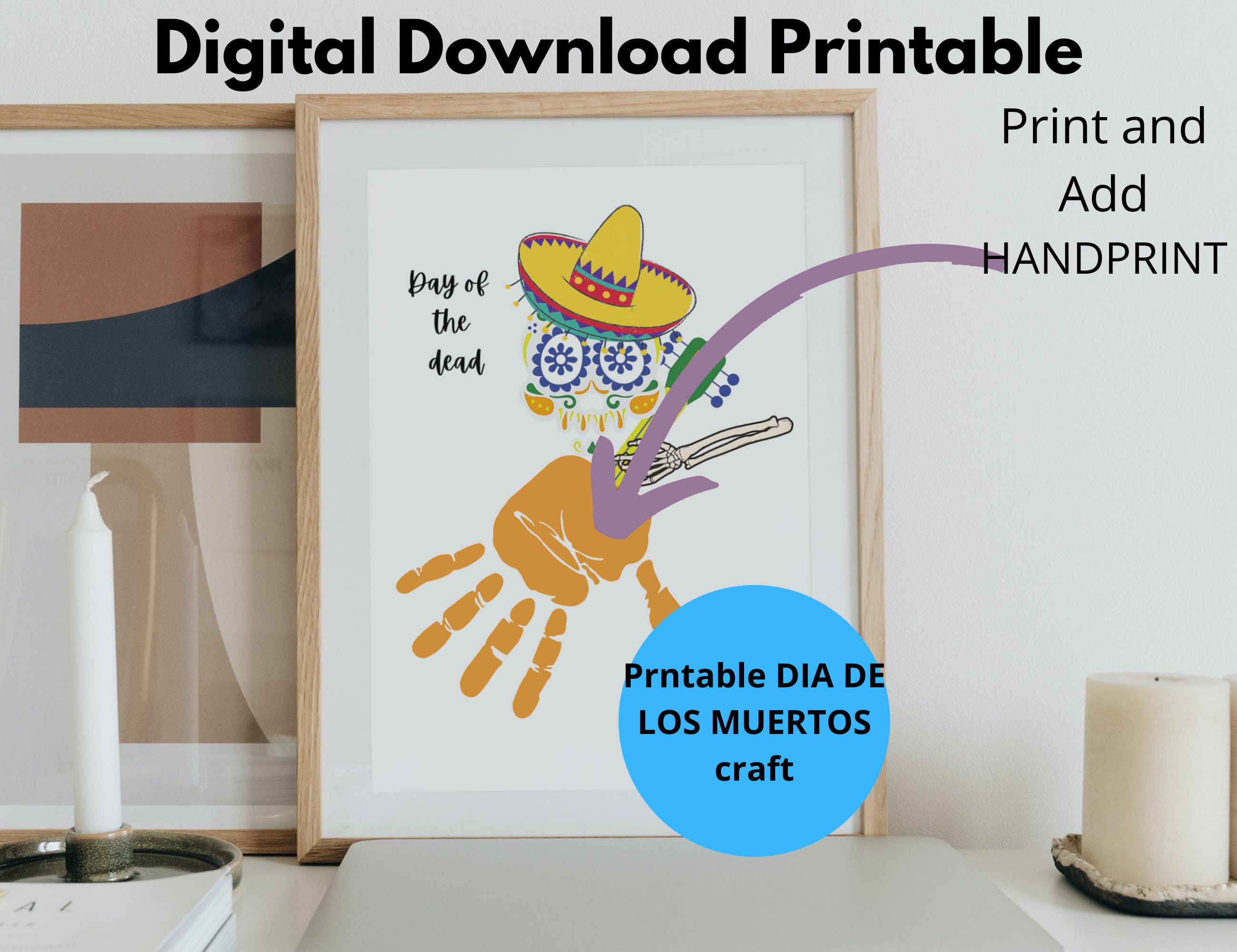 Dia De Los Muertos Handprint Craft Printable Keepsake, Day of the Dead ...