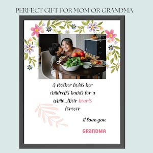 Mothers day poem printable with photo, canva editable, english and spanish, mom poem keepsake