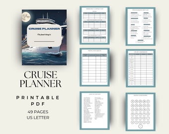 Cruise planner printable includes packing list and itinerary, travel planner