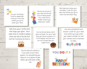 Birthday scavenger hunt, scavenger hunt for preteens, tweens birthday treasure hunt