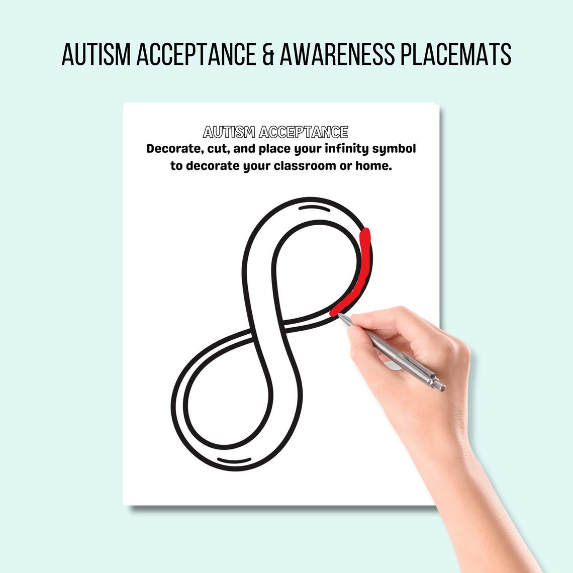 Infinity Sign Worksheet Autism Infinity Symbol Craft, Autism Awareness and Acceptance Printable ...