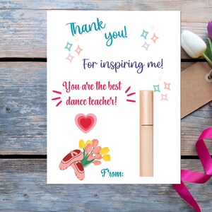 Cadeau de professeur de danse imprimable, cadeau d'appréciation du professeur pour professeur de ballet