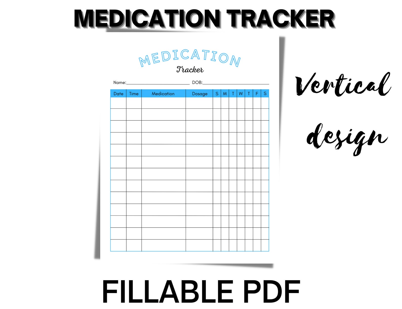 Medication Tracker Fillable, Editable Medication Log, Medicine Tracker ...