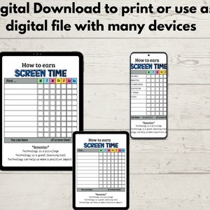 Screen Time Rules, Editable Screen Time, Chore Chart Fillable ...