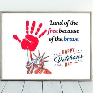 Danke veteran Handabdruck Kunst, Danke veteran Druck, Vetera Andenken Handwerk patriotische Dekoration zum sofort herunterladen