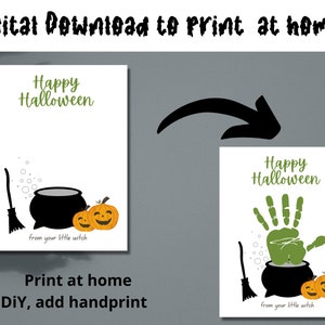 Halloween Handabdruck, Halloween Aktivität, Halloween Andenken, Halloween Andenken, Handabdruck Sofort download Bild 4