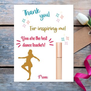 Cadeau de professeur de danse imprimable, cadeau d'appréciation du professeur pour professeur de danse