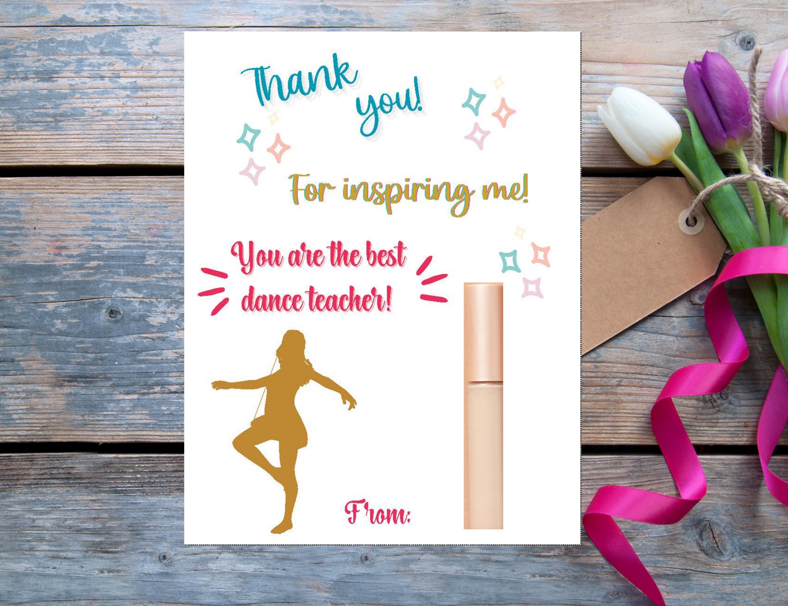 Dance Teacher Gift Printable, Teacher Appreciation Gift for Dance ...