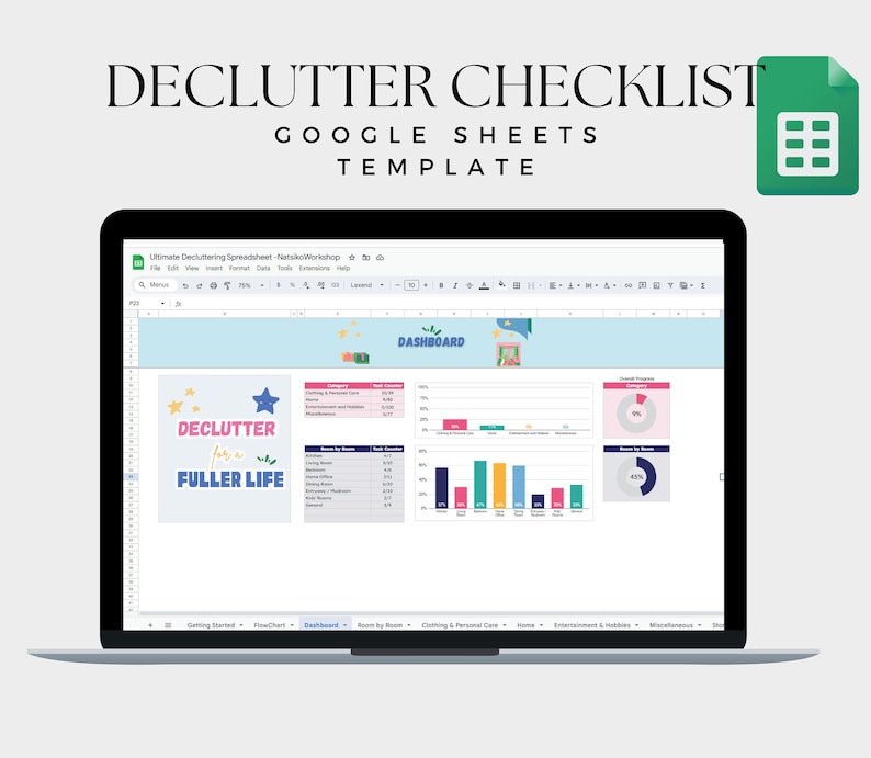 Declutter checklist spreadsheet