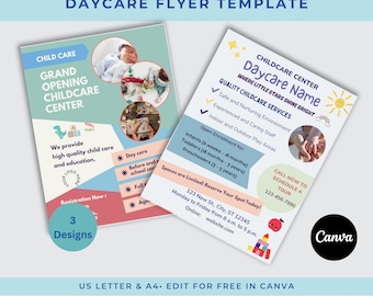 May include: A colorful flyer template for a daycare center. The flyer features a cartoon sun, a rainbow, and a hand holding a hand. The text on the flyer reads "Daycare Name" and "Where Little Stars Shine Bright". The flyer also includes information about the daycare center's services, such as safe and nurturing environment, experienced and caring staff, and indoor and outdoor play areas. The flyer also includes information about the daycare center's open enrollment for infants, toddlers, and preschoolers. The flyer also includes a call to action to schedule a tour.