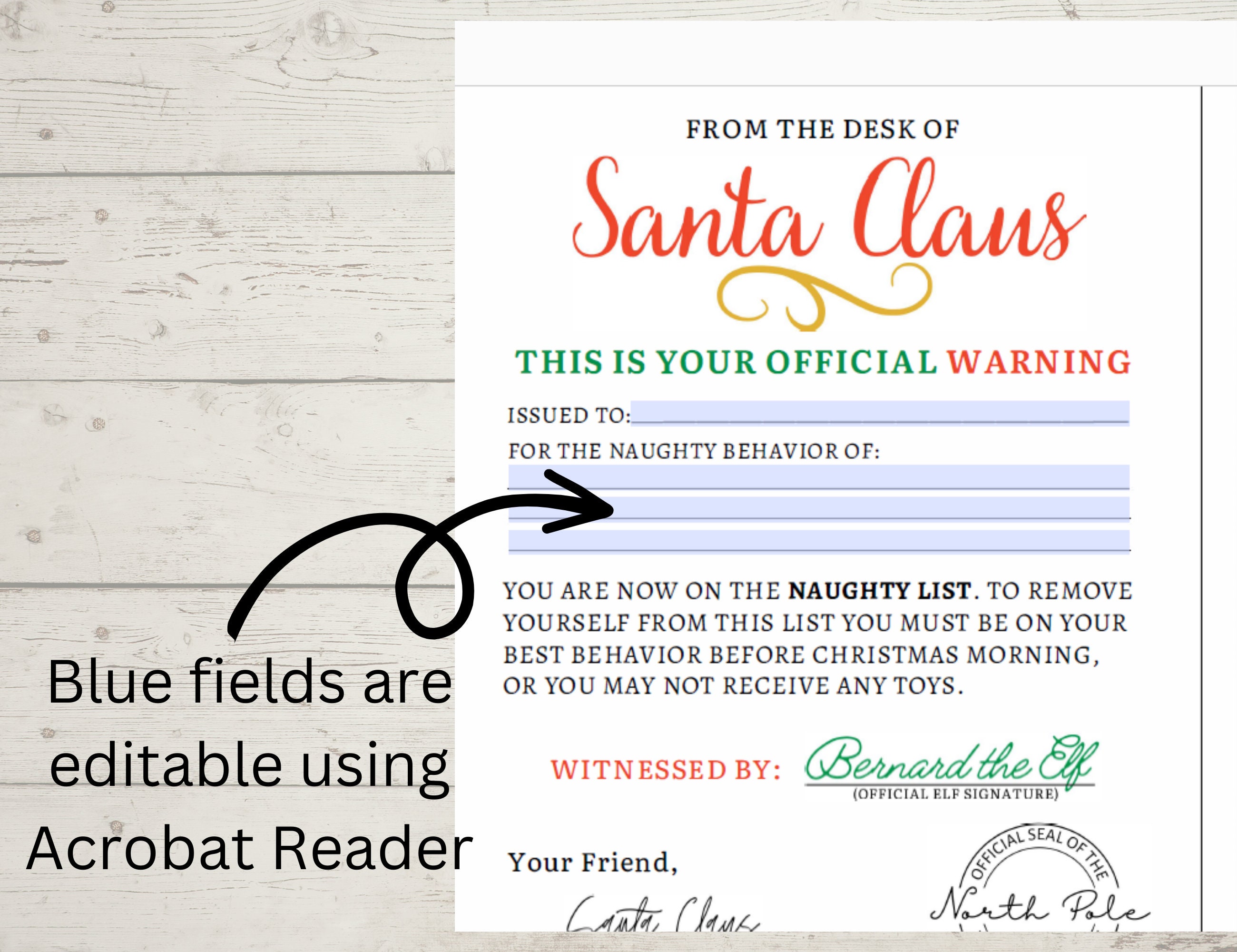 Letter From Santa, Warming Letter From Santa Claus, Naughty List