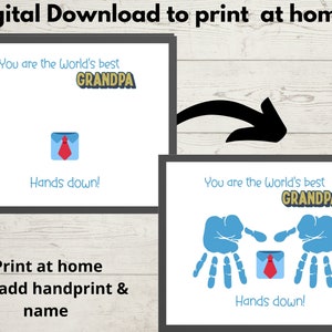 Grandparents Day Handprint Grandpa Handprint Craft Gift, Grandfather ...
