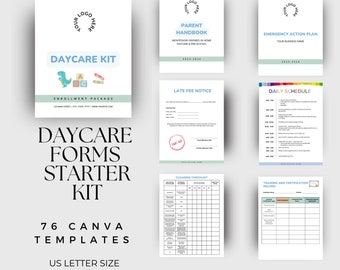 Kita-Formulare, Kita-Starter-Kit beinhaltet Kita-Flyer, Kita-Vereinbarung, Home Daycare Forms Bundle