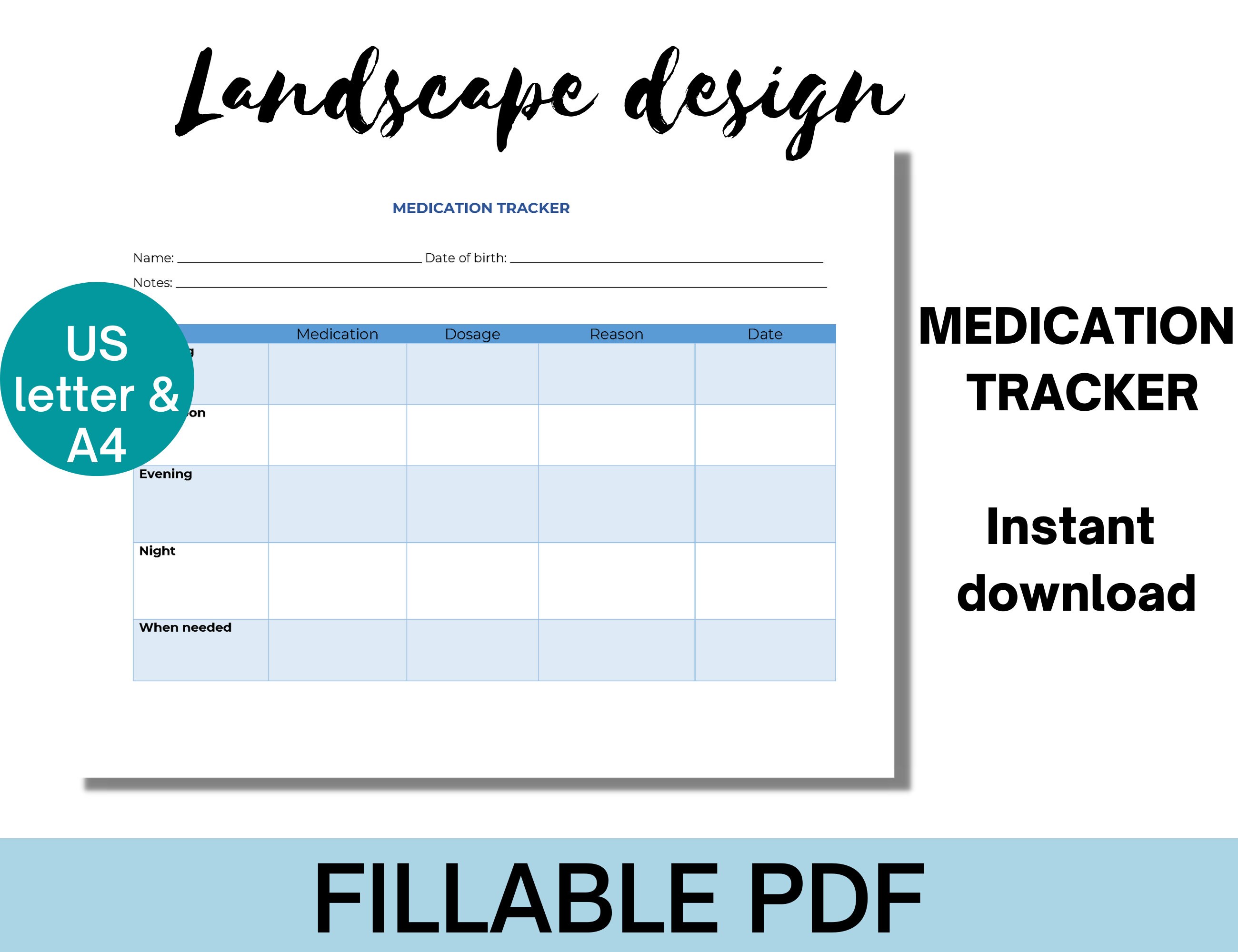 Printable Medication Schedule Generator